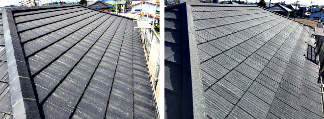 茨城の屋根工事例、瓦屋根の軽量化