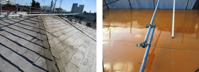 コロニアル屋根へのカバー工法