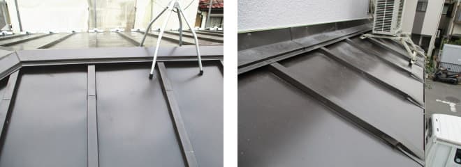 コロニアル屋根にトタン屋根カバー工法