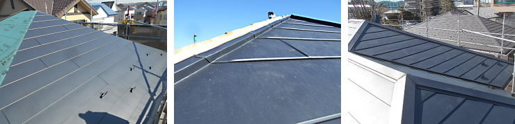 ガルバリウム鋼板屋根の葺き替え工事